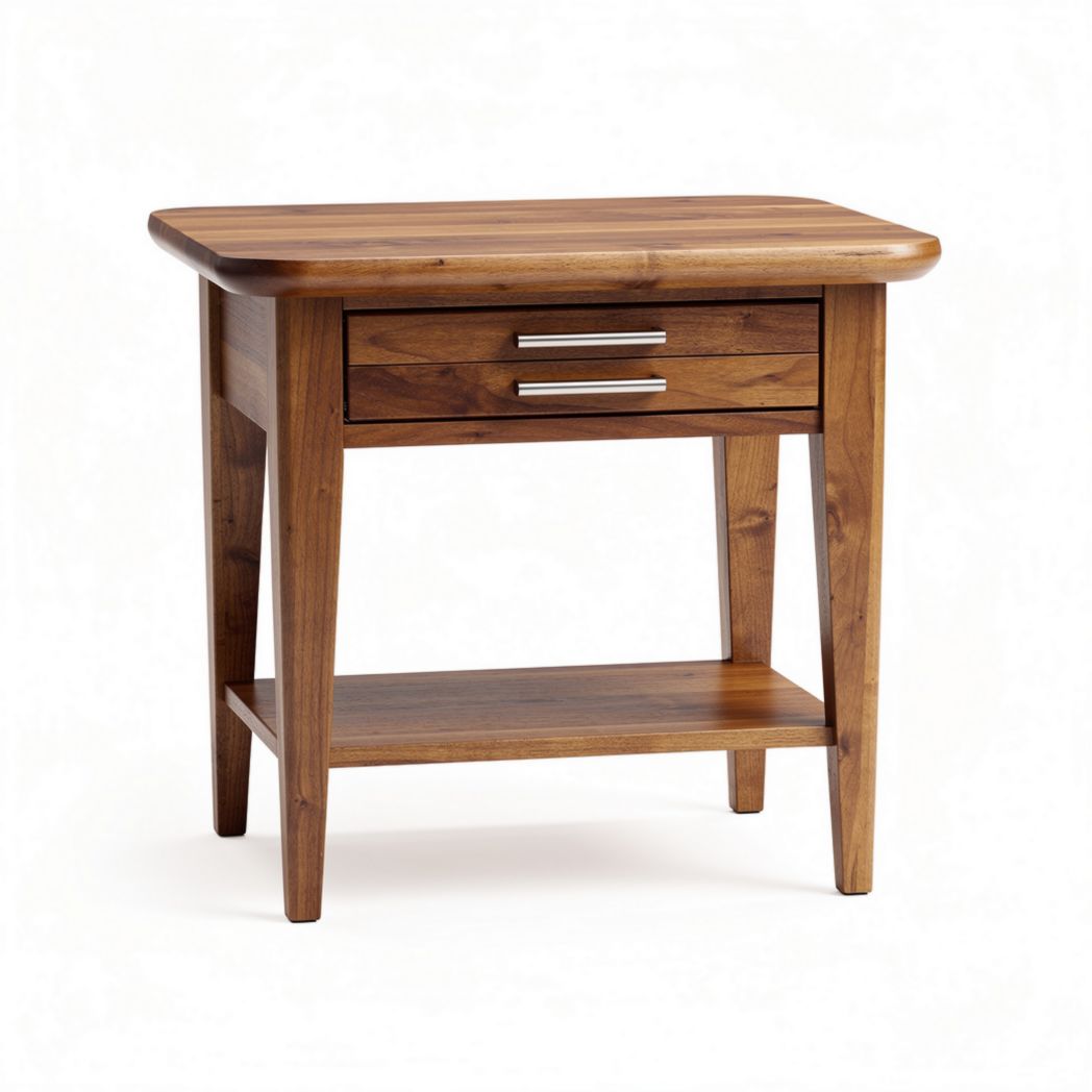 Solid Wood Side Table with Drawer for Living Room Use – 60 x 40 x 50cm