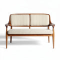 Wooden Sofa with Fabric Upholstery – Suitable for Living Room or Lounge – Made from Solid Wood and Fabric – 130 x 75 x 80cm