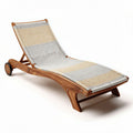 Wooden Outdoor Lounge Chair – Suitable for Relaxation by the Pool – Made from Teak and Rattan – 190 x 60 x 30cm